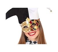 Atosa-56390 Damero Theatre Mask, Gold, Single (56390