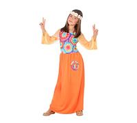 Atosa 56849 Costume Hippie Orange 3-4 Years Flower Power, Men, Women, Boys Girls, 3 A 4 Anos
