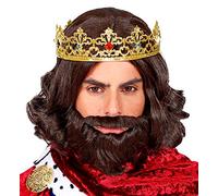 Atosa 62170 Unisex Middle Ages King Crown Costume Accessory Golden, Gold, One Size