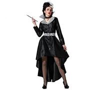 ATOSA 72226 Disfraz Cruela Vil Mujer Adulto Malvada Película Personaje De Cuento 101 Dálmatas Vestido Carnaval Xs-s Cruella Adult Costume, Checkered, Black