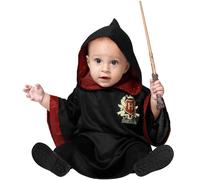 Atosa 74321 Disfraz Estudiante de Mago Bebé Túnica Negra Con Capa Harry Potter Costume, Black/White, 6-12 Meses