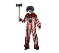 Atosa Clown Halloween Costume Red T-Shirt with Trousers Man Adult M