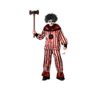 Atosa Clown Costume Bloody Red and White Stripes Halloween Scary Stunning Classi