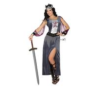 Atosa Metalized Medieval Queen Costume Grey XS-S Kids