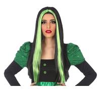 ATOSA Unisex Perücke Wig 60 Black/Green
