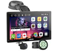 ATOTO 4+32G Portable Android Car Stereo, 7 Inch QLED Wireless CarPlay Android Auto Screen with 4G LTE GPS WiFi Dual BT, 1080P Reverse Camera, Auto-Dimmer, SWC AUX USB, P907PR-S2