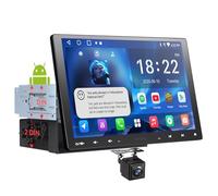 ATOTOEXCEL A5L Double DIN &Single DIN Adaptive Android Car Stereo, 10''Wireless CarPlay, Android Auto IPS Floating Touchscreen, 24-band EQ, GPS Tracker, HDMI Output, Backup Camera, HD LRV, 2G+32G