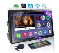 ATOTOEXCEL A6PF 7 inch Android Double DIN Car Stereo, DAB+ Ready, Wireless CarPlay Android Auto, 8 Core QLED Touchscreen Head Unit, WiFi/BT/USB Tethering, 32-band EQ/DSP, Dual BT, AI Drivechat, 2G+32G