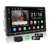 ATOTOEXCEL Double DIN Radio with Wireless CarPlay & Android Auto, 7 inch IPS Touchscreen Digital Media Receivers with Bluetooth, 2G+32G, WiFi/BT Tethering, MirrorLink