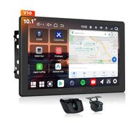 ATOTOEXCEL V10 10” QLED Android Double DIN Car Stereo with Car Karaoke, Pro DSP 4V Pre-Out, HDMI Out, aptX HD Bluetoth, 4G LTE, Wireless CarPlay & Android Auto,Includes Front Dash Cam & Backup Cam