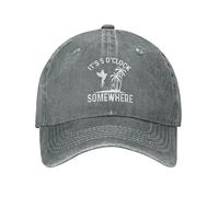 ATOurDealss 5 Oclock Somewhere Hat It is 5 Oclock Somewhere Hat Men Baseball Cap Cool Hats Gray