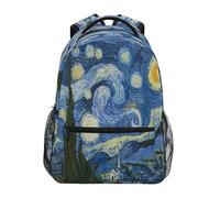 ATOurDealss Abstract The Starry Night Art Kids Backpack Laptop Travel Middle School Students Canvas Bookbag Lightweight Business Shoulder Daypack for Women Mens