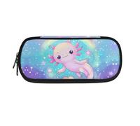 ATOurDealss Axolotl galactPencil Case for Girls School Supplys Kids Large Capacity Pen Case Children Office Stationery Cosmetic Pouch Zipper Coin Purse