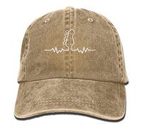ATOurDealss Baseball Cap Bass Guitar Heartbeat 1 MenCasquettes Adjustable Baseball Cap Natural