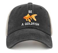 ATOurDealss Be A Goldfish Hat Trucker Hat for Men Funny Mesh Baseball Cap for Summer Black