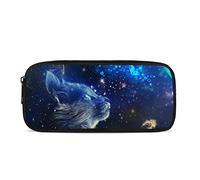 ATOurDealss Blue galactCat Girls Pencil Case Boys Pen Pouch Holder Organizer Back to School