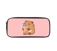 ATOurDealss Capybara Pencil Cases for Girls School Supplies Stationery Pens Bag Childrens Coin Purse Hamster with Milk Tea Designs