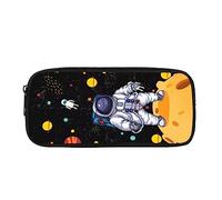 ATOurDealss Cute Astronaut Pencil Case Kids Pencil Bag Adult Black Teen Boys Pencil Holder Pouch Box Girls Small Makeup Bag galactP-Lanets