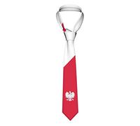 ATOurDealss Emblem Of Poland Striped Necktie Men'S Neck Ties Mens Party Business Neckties Soft Skil Tie