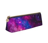 ATOurDealss Galaxy Purple Pencil Case Women Pen Pouch Simple Carrying Box for Adult with Smooth Zipper Durable Lightweight for Office Organizer Storage Bag