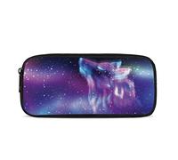 ATOurDealss Galaxy Wolf Kids School Pencil Case Organizer Box Soft Coin Pouch