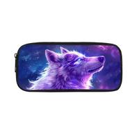 ATOurDealss Galaxy Wolf Pencil Case for Girls Boys Kids Pen Bag Children Pencilcase Elementary School Supplies Stationery Storage Pouch Cool Animal Print