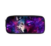 ATOurDealss Galaxy Wolf Pencil Case for School Girls Boys Kids 4-8 9-13 10-12 Pen Bag Large Capacity Pencil Holder Organzier Zipper Pen Box Stationery Pouch Adults Coin Purse