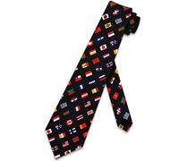 ATOurDealss International Flags Tie by - World Flags Dark Navy Blue