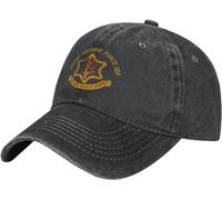 ATOurDealss Israel IDF Workout Hats for Men Israel Defenses Force IDF Summer Cap for Mens Athletic Caps Black