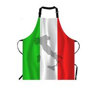 ATOurDealss Italian Flag Apron,The Contour of Italian Territory Is Printed on the Flag Apron,Adjustable Neck Bib Apron for Men Women,Suitable for Kitchen Cooking Waitress Chef Apron