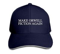 ATOurDealss Make Orwell Fiction Again Trucker Hat Baseball Cap Adjustable Sandwich Hat Navy