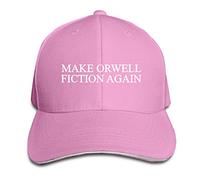 ATOurDealss Make Orwell Fiction Again Trucker Hat Baseball Cap Adjustable Sandwich Hat Pink