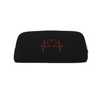 ATOurDealss Nurse and Heart EKG Nursing Pencil Case School Student Portable Pencil Pouch Coin Pouch Cosmetic Makeup Bag Office College Stationery Organizer with Zipper for Teen Boy Girl