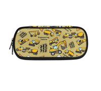 ATOurDealss Pencil Box for Kids School Cartoon Digger Pattern Pencil Pouch for Boys Elementary School Large Storage Pencil Pen Bag, 5CZ29-2