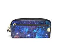 ATOurDealss Pencil Case, Space galactP-Lanets Printed Travel Makeup Pouch Large Capacity Leather 2 Compartments for Girls Boys Women Men