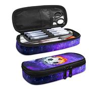 ATOurDealss Purple galactSoccer Kids Pencil Case for Boys Girls Large Pen Holder Bag Elementary Primary School Supplies