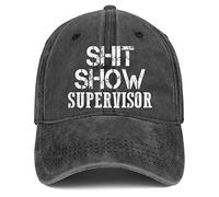 ATOurDealss Shit Show Supervisor Hat Supervisor Baseball Cap Golf Funny Hat Black