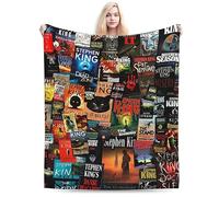 ATOurDealss The Full Collection of Stephen King Books Blanket Soft Cozy Fleece Throw Blanket Plush Lightweight Warm Fuzzy Flannel Blankets and Throws for Couch Sofa Bed 80"X60"