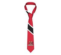 ATOurDealss Trinidad And Tobago Emblem Striped Necktie Men'S Neck Ties Mens Party Business Neckties Soft Skil Tie