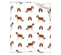 ATOurDealss Welsh Springer Spaniel Blanket Gifts for Dog Lover 60 x 50 Inch for Teen,Dog Fannel Fleece Throw Blanket Super Soft Throws Blanket for Bed Couch Sofa