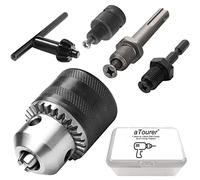 aTourer Drill Chuck Converter 1.5-13mm (Drill Chuck with 3pcs Adapters)