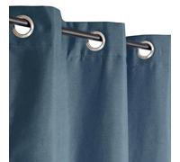Atout Ciel Brushed Effect Thermal Curtain with Eyelets 140 x 240 cm Ready to Hang Blue