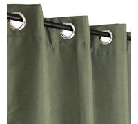 Atout Ciel Brushed Effect Thermal Curtain with Eyelets 140 x 240 cm Ready to Hang Khaki Green