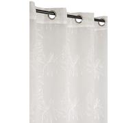 Atout Ciel Embroidered Net Curtain Palm with Eyelets 140 x 240 cm Ivory