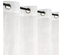 Atout Ciel Floral Printed Net Curtain with Eyelets 140 x 240 cm Ready to Hang White