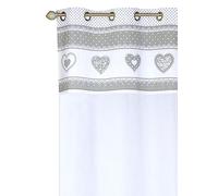 Atout Ciel Grey Printed Eyelet Curtains 140 x 240 cm