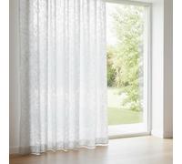 Atout Ciel Net Curtain Leaf Design with Eyelets 140 x 240 cm Ready to Hang Light Grey