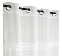 Atout Ciel Net Curtain with Macrame Tape with Eyelets Ready to Hang 140 x 240 cm White