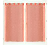 Atout Ciel Pair of Net Curtains 60 x 160 cm Coral Ready to Hang