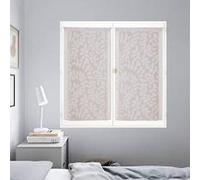Atout Ciel Pair of Net Curtains Leaf Design with Rod Pocket Ready to Hang 2 x 60 x 90 cm Beige